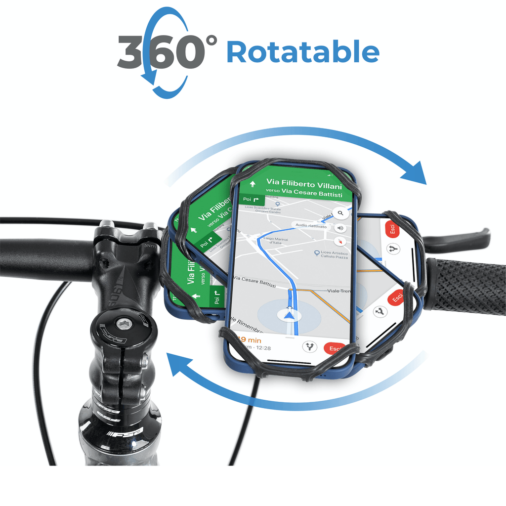 360° rotatable mobile phone holder for bicycles